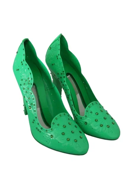 Pantofi cu toc Dolce & Gabbana cu model floral verde