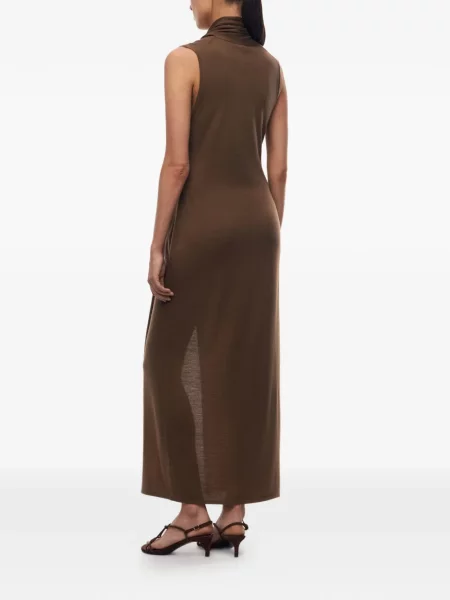 Rochie midi 12 Storeez cu decolteu în V maro