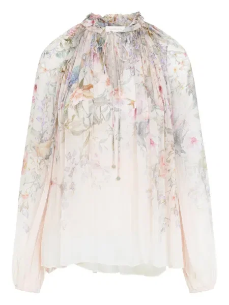 Top Zimmermann cu model floral cu volane