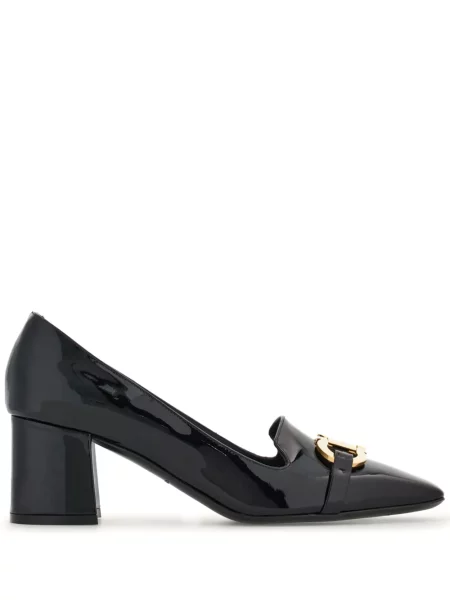 Pantofi cu toc Ferragamo din piele cu cataramă negru