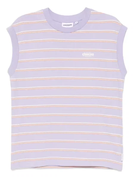 Top Chocoolate cu dungi violet