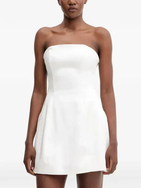 Rochie mini Bardot fără bretele alb