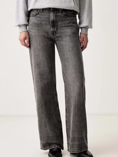 Levi's blugi wide leg pentru femei RIBCAGE WIDE LEG gri
