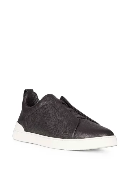 Sneakerși Zegna din piele maro