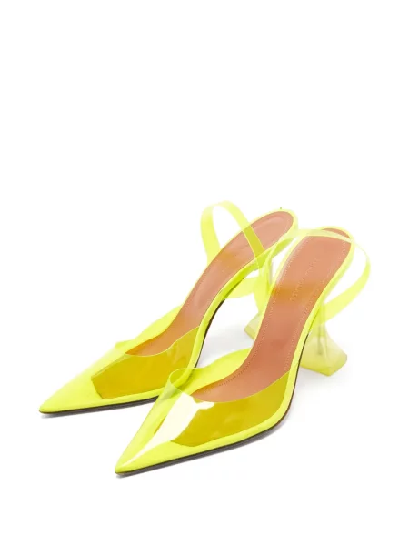 Pantofi cu toc Amina Muaddi slingback galben