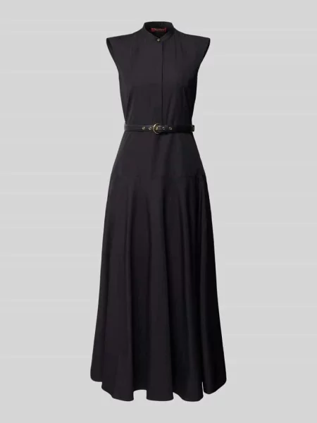 Taliowana sukienka casualowa z czystej bawełny model GESTO' Max Mara Studio czarna
