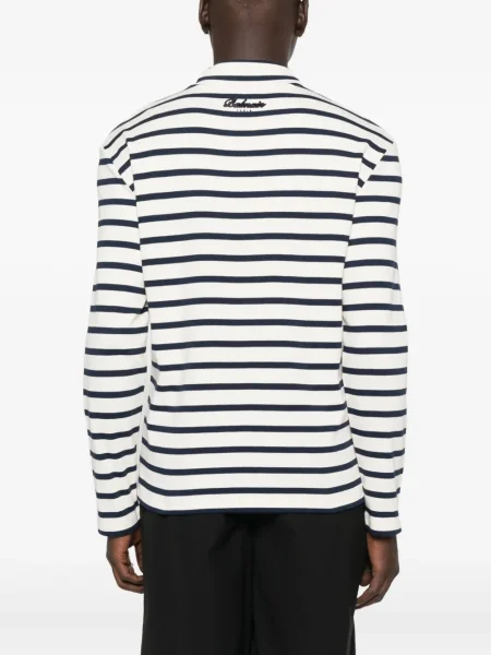 Tricou Balmain cu dungi lung alb