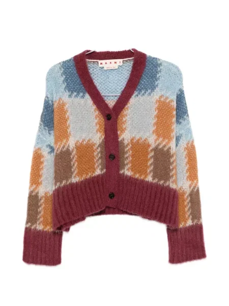 Cardigan Marni cu decolteu în V roșu