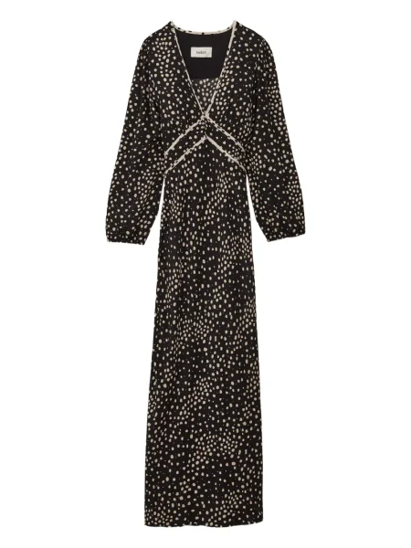 Rochie maxi Ba&sh cu buline cu decolteu în V de costum albastru