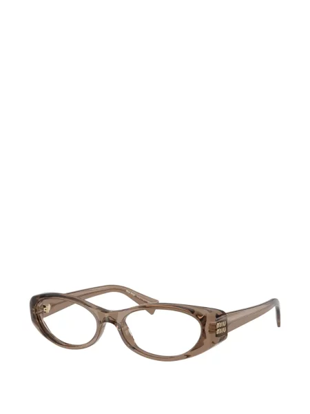 Ochelari de soare ovali Miu Miu Eyewear maro