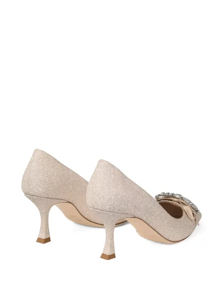 Pantofi cu toc Jimmy Choo cu funde auriu