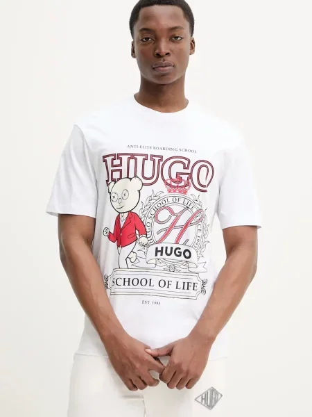 HUGO Tricou Daporoni | alb