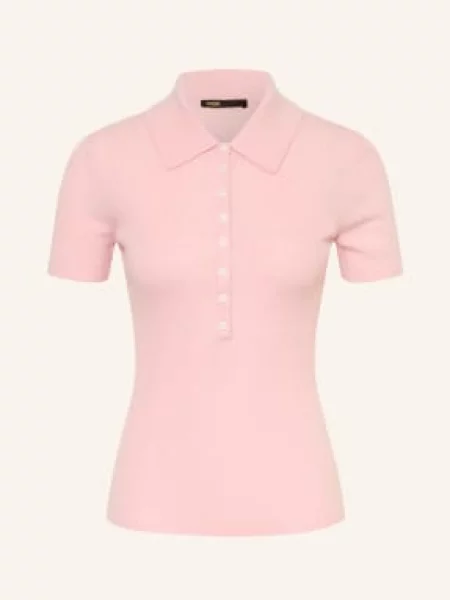 Maje Dzianinowa Koszulka Polo rosa różowe