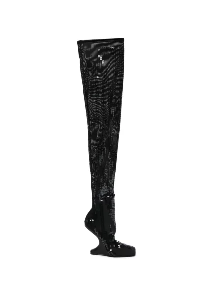 Botine Rick Owens Lilies cu paiete negru