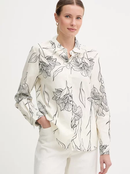 Gaudi cămașă pentru femei cu amestec de in bej