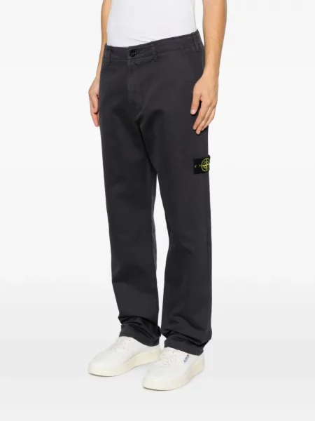 Pantaloni Stone Island cu strasuri gri