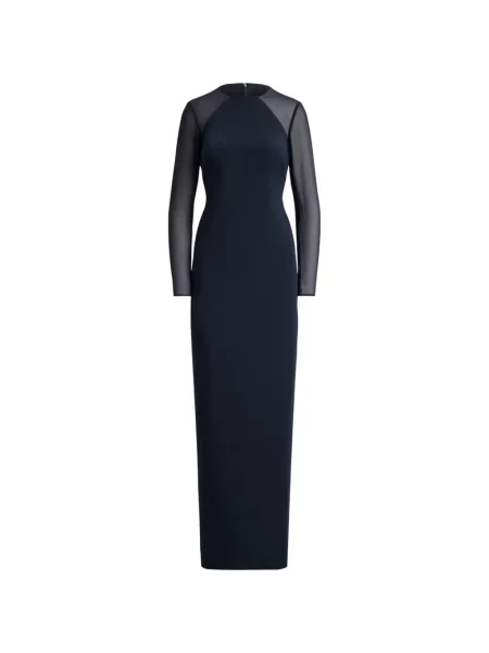 Rochie maxi Lauren Ralph Lauren din crep albastru
