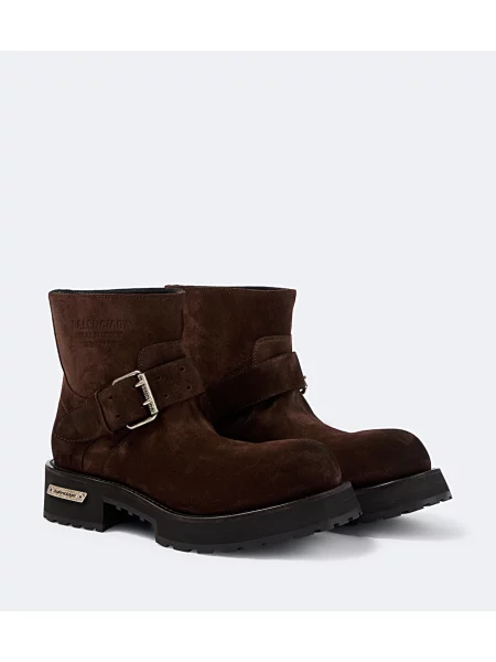 Botine Balenciaga din piele de căprioară maro