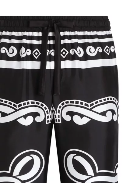 Pantaloni Dolce & Gabbana de mătase negru