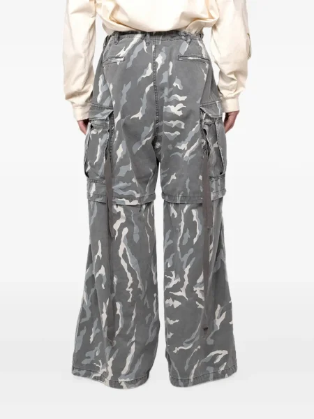 Pantaloni cargo Kamiya cu model camuflaj gri