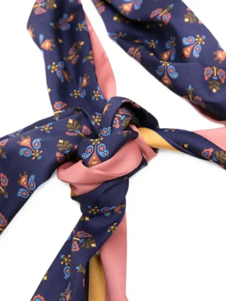 Δερμάτινος ζώνη Etro με σχέδιο paisley μπλε