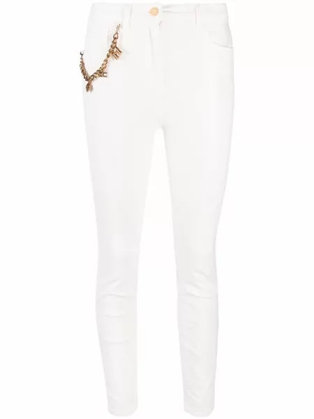 Blugi skinny Elisabetta Franchi skinny fit alb