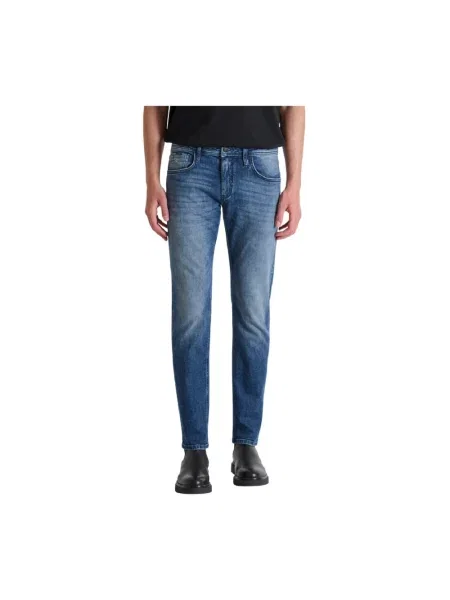 Jeansy o kroju comfort tapered fit z 5 Antony Morato niebieski