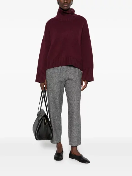 Pantaloni Antonelli cu model herringbone gri