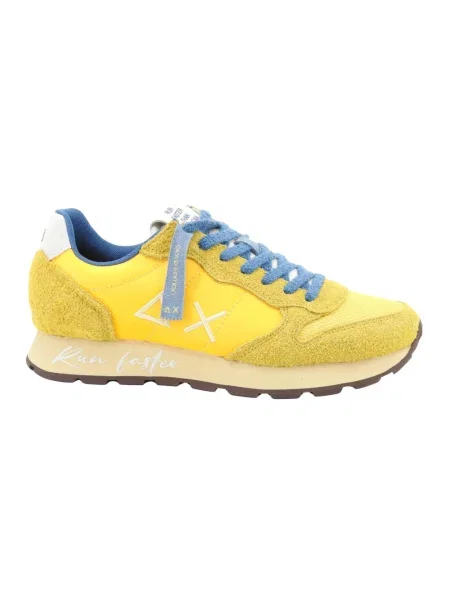 Sneakersy Sun68 skórzane żółte