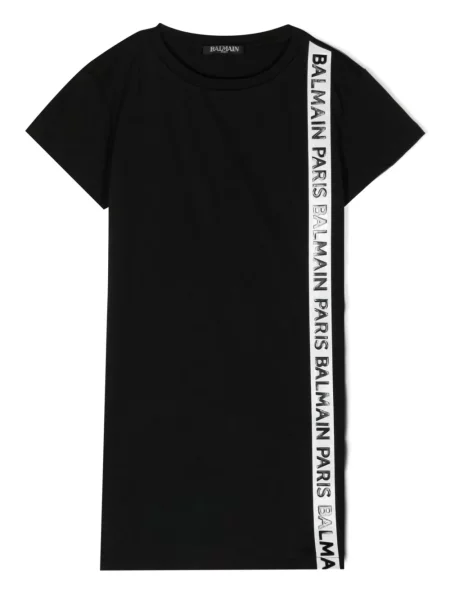 Sukienka koszulowa dziecięca Balmain czarna