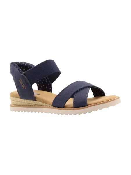 Skechers Sandały BOBS Desert Kiss Golden Lily Granatowy niebieskie