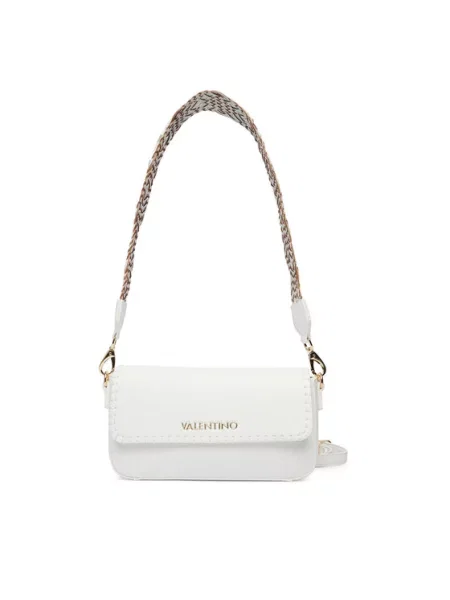 Lniana torebka crossbody Valentino By Mario Valentino biała