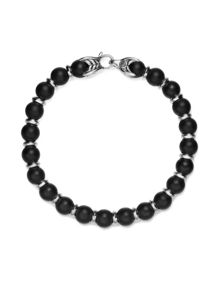 Стерлингово сребро гривна David Yurman мъниста черно