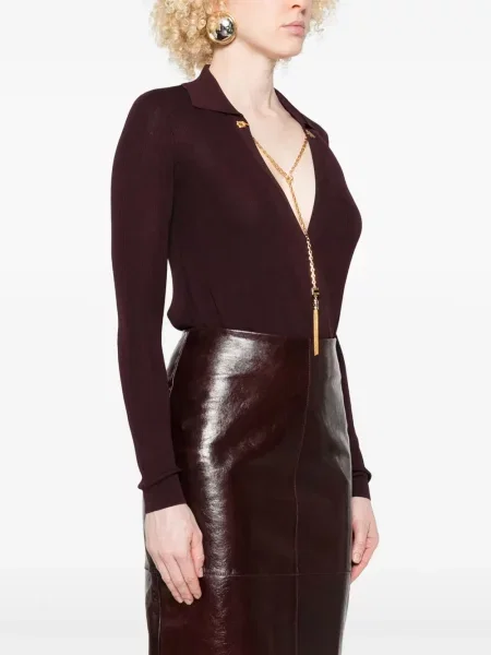 Boríték fazonú body Elisabetta Franchi piros