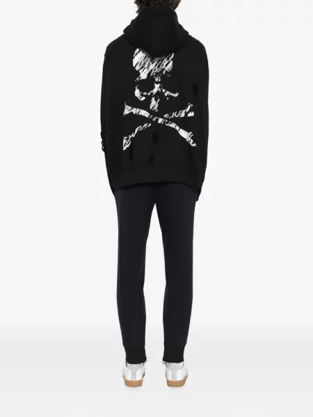 Hoodie Mastermind Japan με φθαρμένο εφέ μαύρο