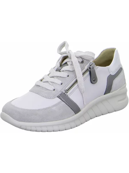 Sneakersy Hartjes sznurowane skórzane białe