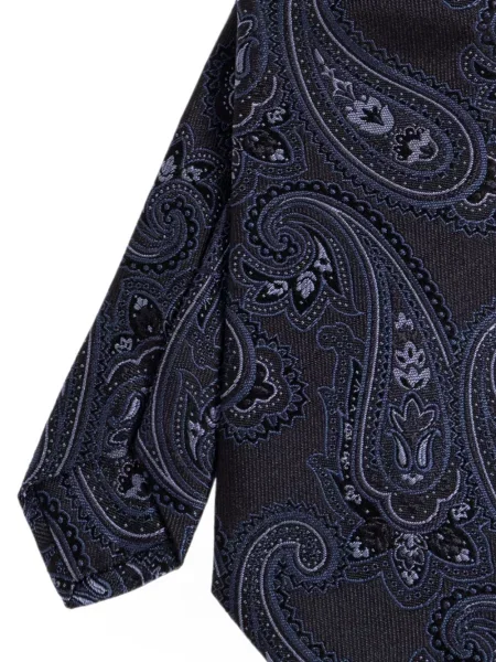 Μεταξωτή γραβάτα Etro με σχέδιο paisley μαύρο