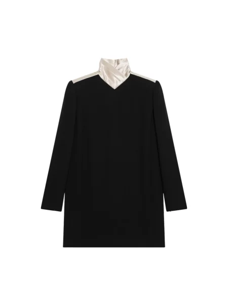 Lniana sukienka mini Valentino Garavani czarna