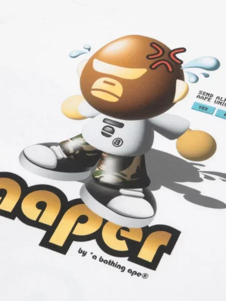 Tricou Aape By A Bathing Ape cu imagine alb