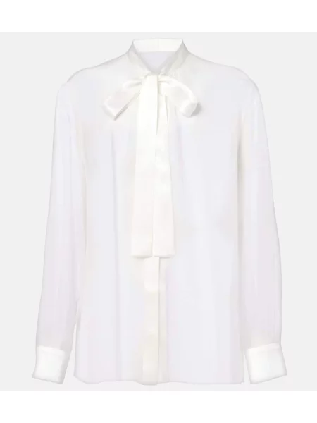 Cămașă Dolce&gabbana cu funde de mătase alb