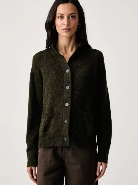 Mos Mosh cardigan pentru femei cu amestec de lână verde