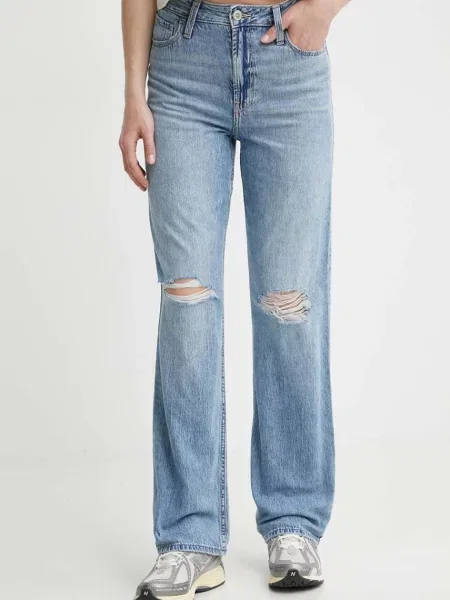 Дънки Hollister Co. с висока талия синьо
