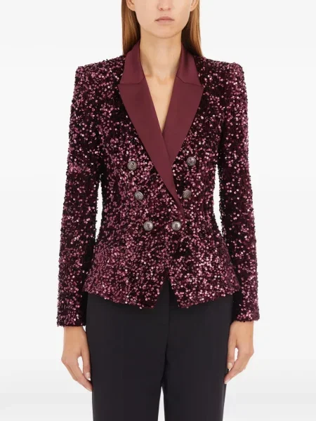 Sacou cu două rânduri de nasturi Elisabetta Franchi cu două rânduri de nasturi roșu