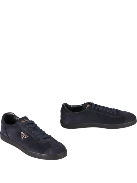 Sneakerși Prada din piele de căprioară negru
