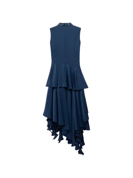 Rochie Shanghai Tang cu volane albastru
