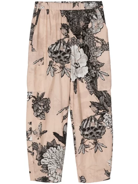 Cropp pantaloni Biyan cu model floral cu imagine roz