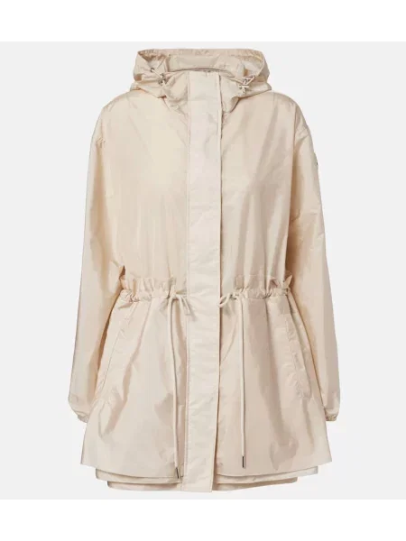 Parka Moncler z kapturem beżowa