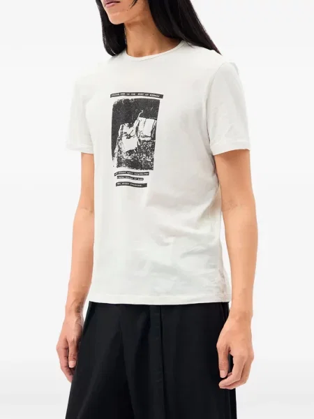 Tricou Ann Demeulemeester cu imagine alb
