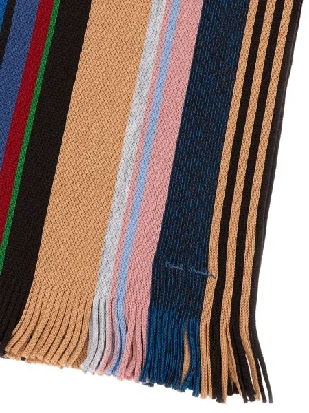 Fular Paul Smith cu franjuri cu dungi bej