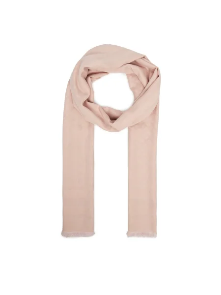Копринен шал BOSS с изчистен дизайн розово